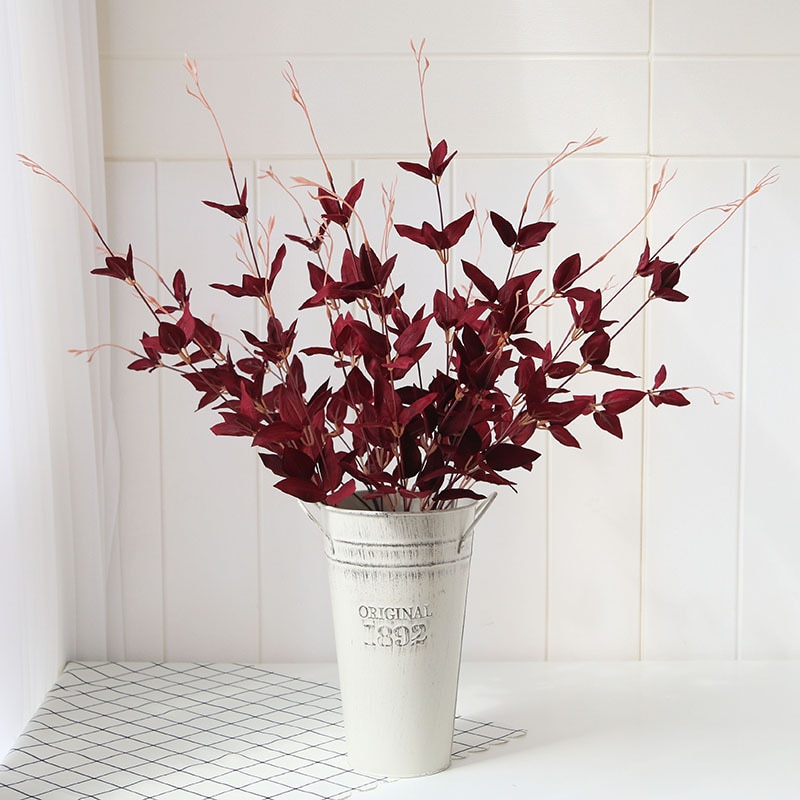3 farve kunstige blade græs klematis plast plante gren 70cm høje kunstige planter vase hjem bryllup juledekoration