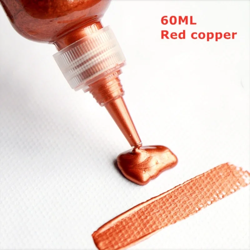 Pintura acrílica 60/300ml Metal oro plata cobre yeso muñeca goteo pegamento gancho pasta hecha a mano pigmentos D IY: Transparente