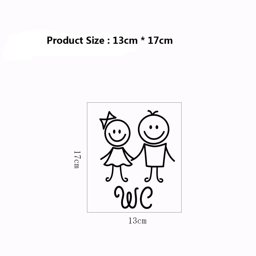 Men and women cartoon toilet wall decal for bathroom decor vinyl decal for home waterproof poster door stickers toilet sign
