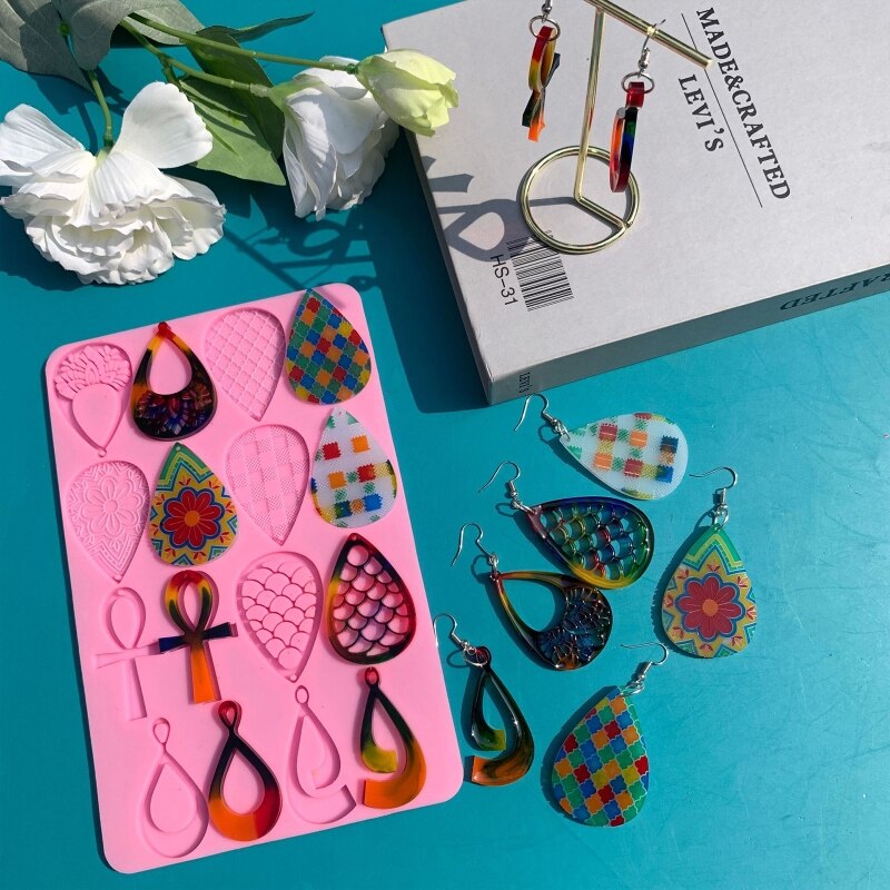 Kropla wody kolczyki żywica epoksydowa formy biżuteria wisiorki silikonowe formy DIY rzemiosło odlewania narzędzia