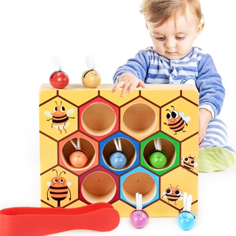 Bee And Beehive Matching Game Baby Color Sensory Training Early Educational Toy