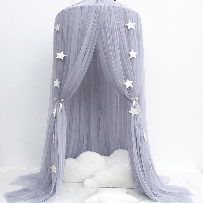 Baby Bed Foldable Mosquito Net Kids Bedding Dome Crown Hanging Canopy Curtain Princess Play Tent Girl Cribs Baby Room Decoration