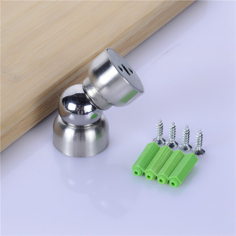 1Sets 5.6cm Magnetic Door Stops Mini Stainless Steel Ultra-short Door Stopper Hidden Holders Floor Hardware Fitting With Screws