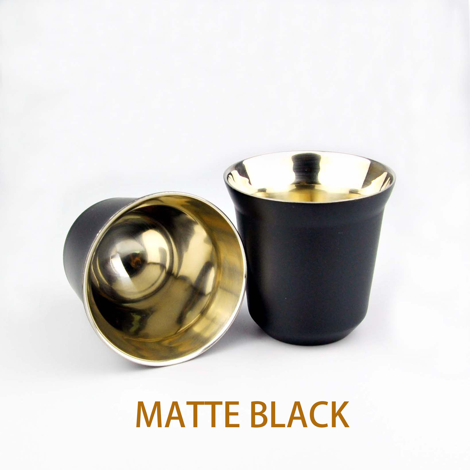 80ml Double Wall Stainless Steel Espresso Cup Insulation Nespresso Pixie Coffee Cup Capsule Shape Cute Thermo Cup Coffee Mugs: Matte Black