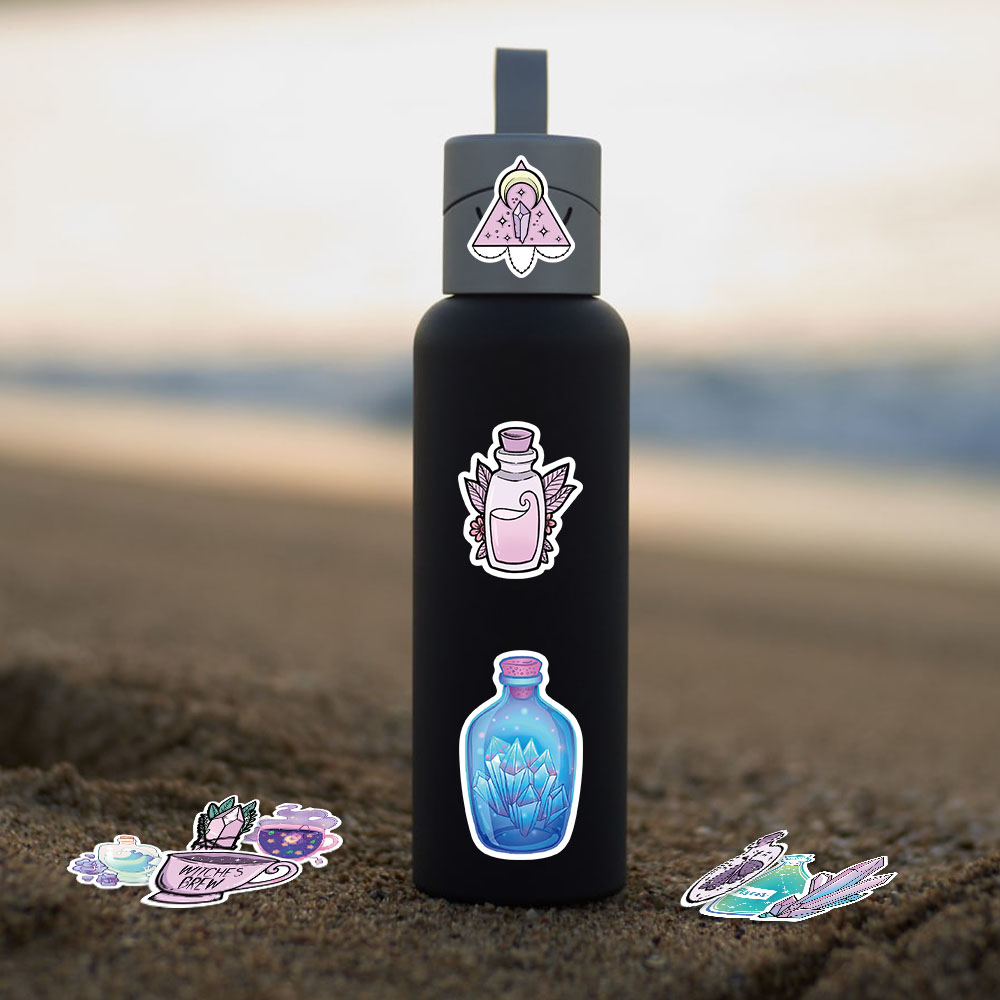 50/100 Uds. Pegatinas bonitas de Luna mágica artística, calcomanías de grafiti estéticas, maleta para portátil, pegatina decorativa para teléfono de coche, juguete para niños