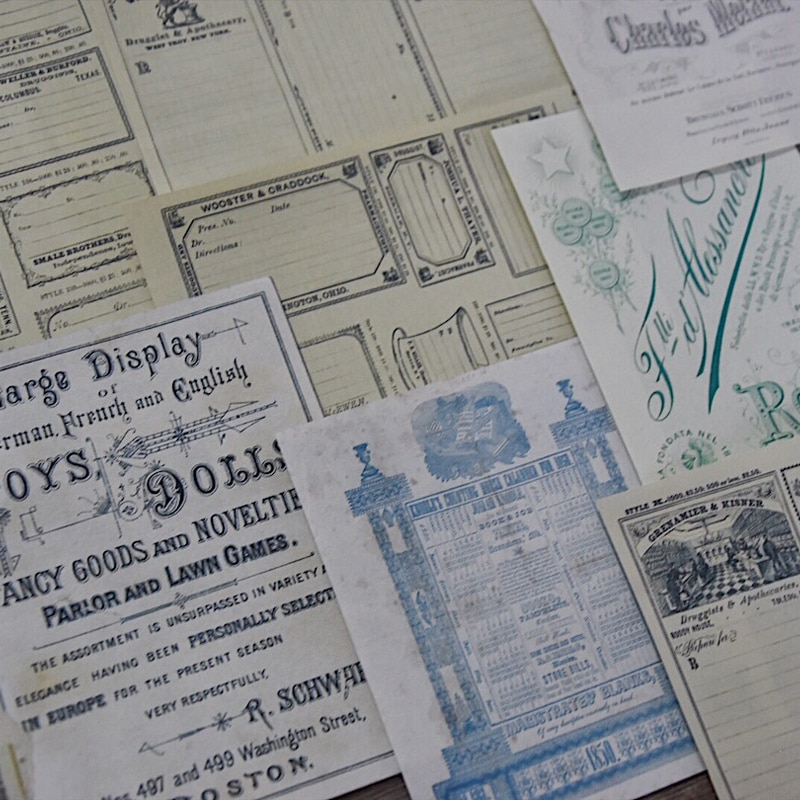 30 ark vintage gammel engelsk brevpapirkvittering retro gammel bog side grundmateriale memo pad sticker diy scrapbooking planner