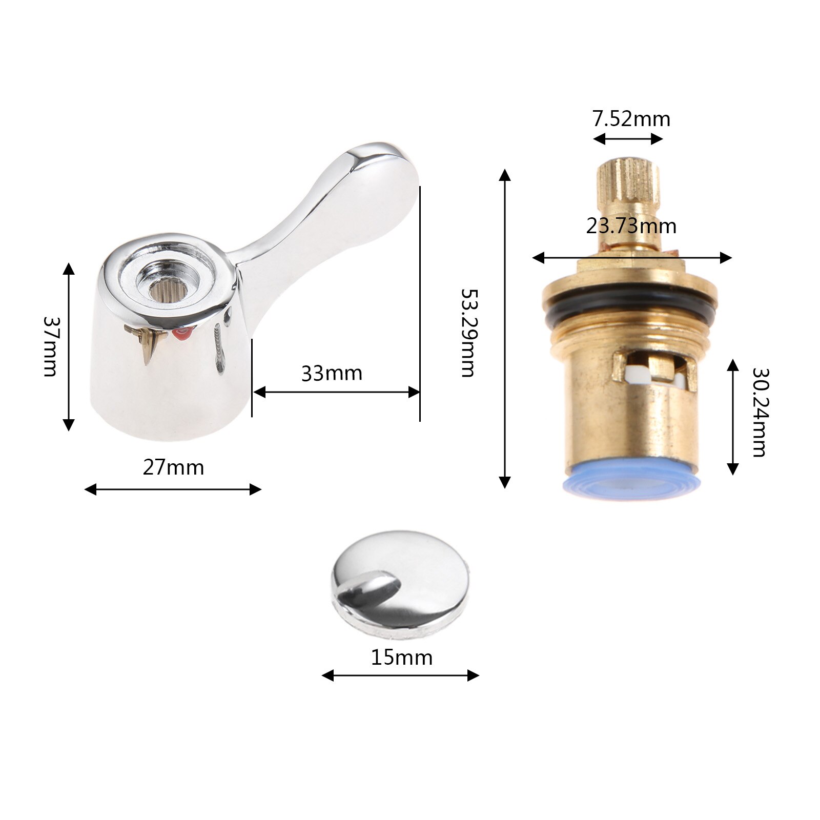 Brass/Ceramic Tap Valves Cartridge Gland Turn 20 Teeth for Kitchen Bathroom Washbasin Faucet Accessories 43mm/53mm