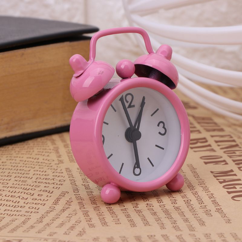 Lovely Cartoon Dial Number Round Desk Alarm Clock For Kid Home Decor