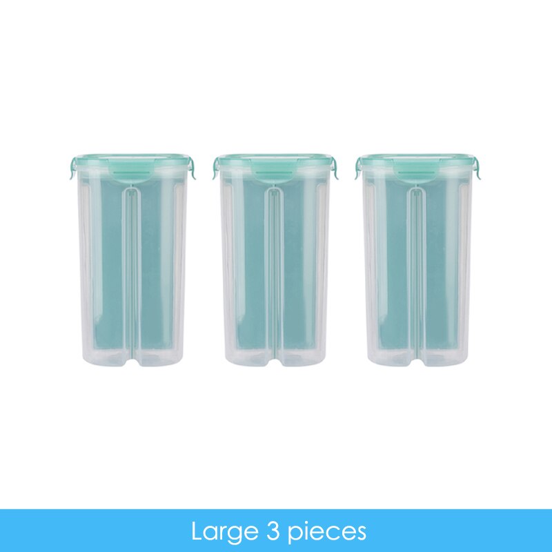 Plastic Container Storage Kitchen Food Storage Container Separator Box Cans Jar with Cover Rotatable Large Capacity Jars R2021: L3