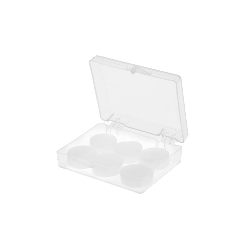 6Pcs Oordopjes Beschermende Oordoppen Silicone Soft Waterdicht Anti-geluid Oordopjes Protector Zwemmen Douchen Water Sport: Clear