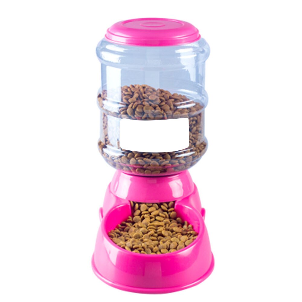 3.5L Animal Pet Food Container Plastic Pet Drinkers Cat Dog Automatic Feeder Drinking Water Bowl For Pets Dog Automatic Drinkers: Pink