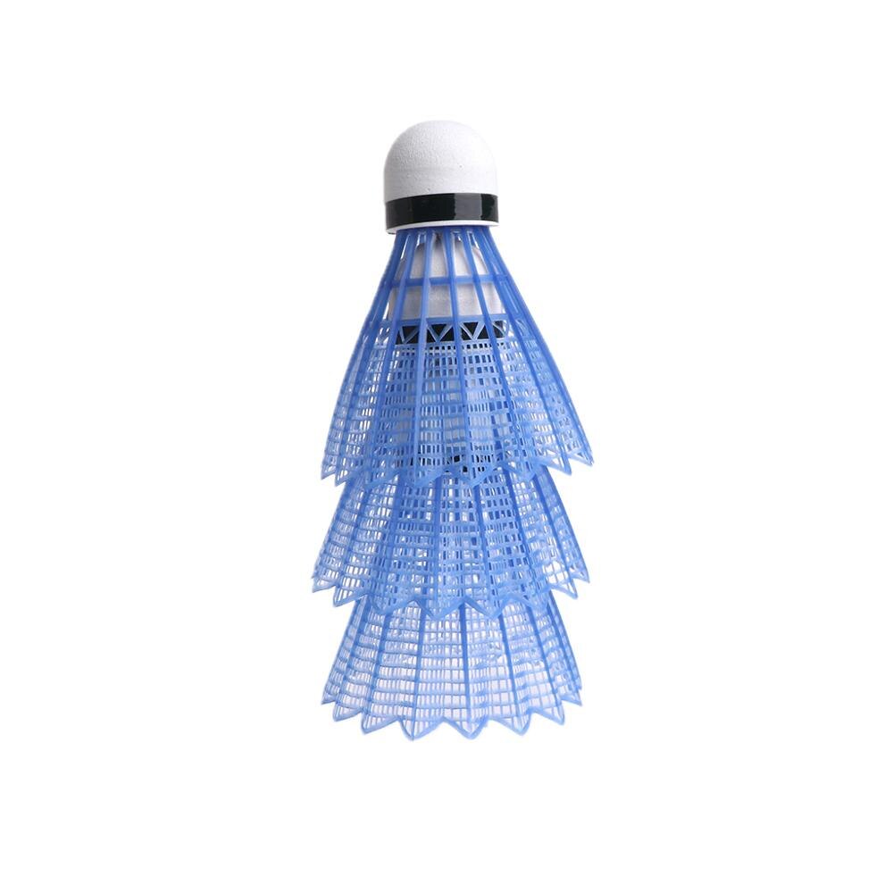 3 st led glödande ljus upp plast badminton bollar färgglada belysning bollar