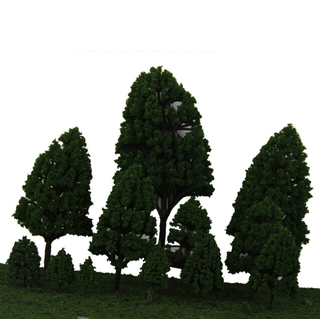 24 luce/Verde Scuro Modello di Albero di Stazione Ferroviaria Layout Parco Scenario 2.5-16 centimetri