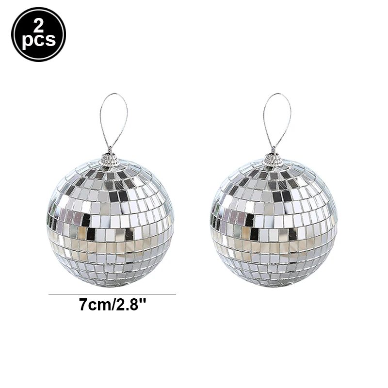 Bola de discoteca con espejo de 2-10cm, decoraciones de de los años 70, adornos colgantes reflectantes para decoración de pasteles de de cumpleaños, suministros de boda: Verde claro