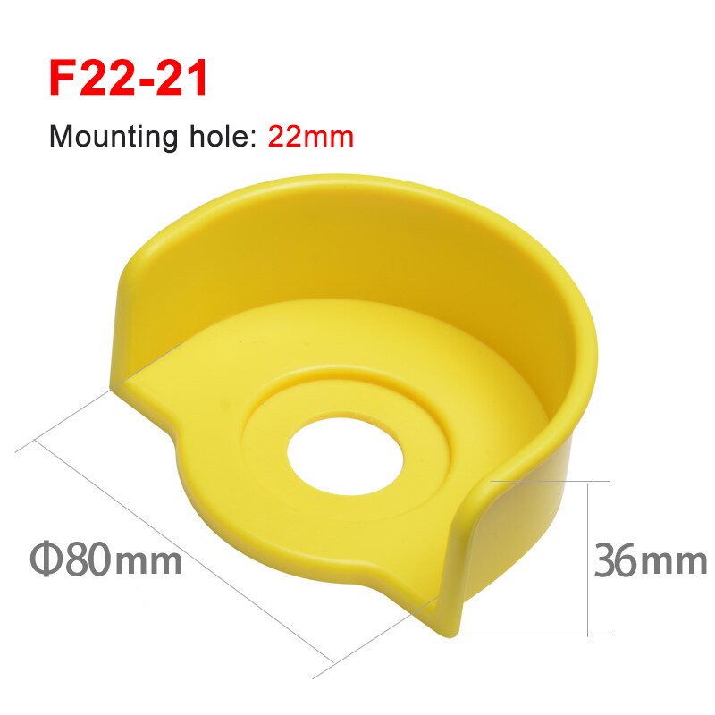 22mm yellow emergency stop button protection cover button switch emergency mushroom head protection seat protection cover ring: F22-21