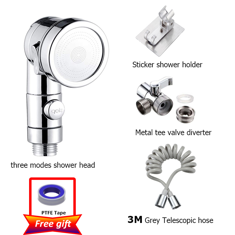 Kitchen Faucet Extender Bathroom Basin Tap Aerator with Diverter Valve 3 Modes Shower Head Faucet Attachment External Shower Set: Brown