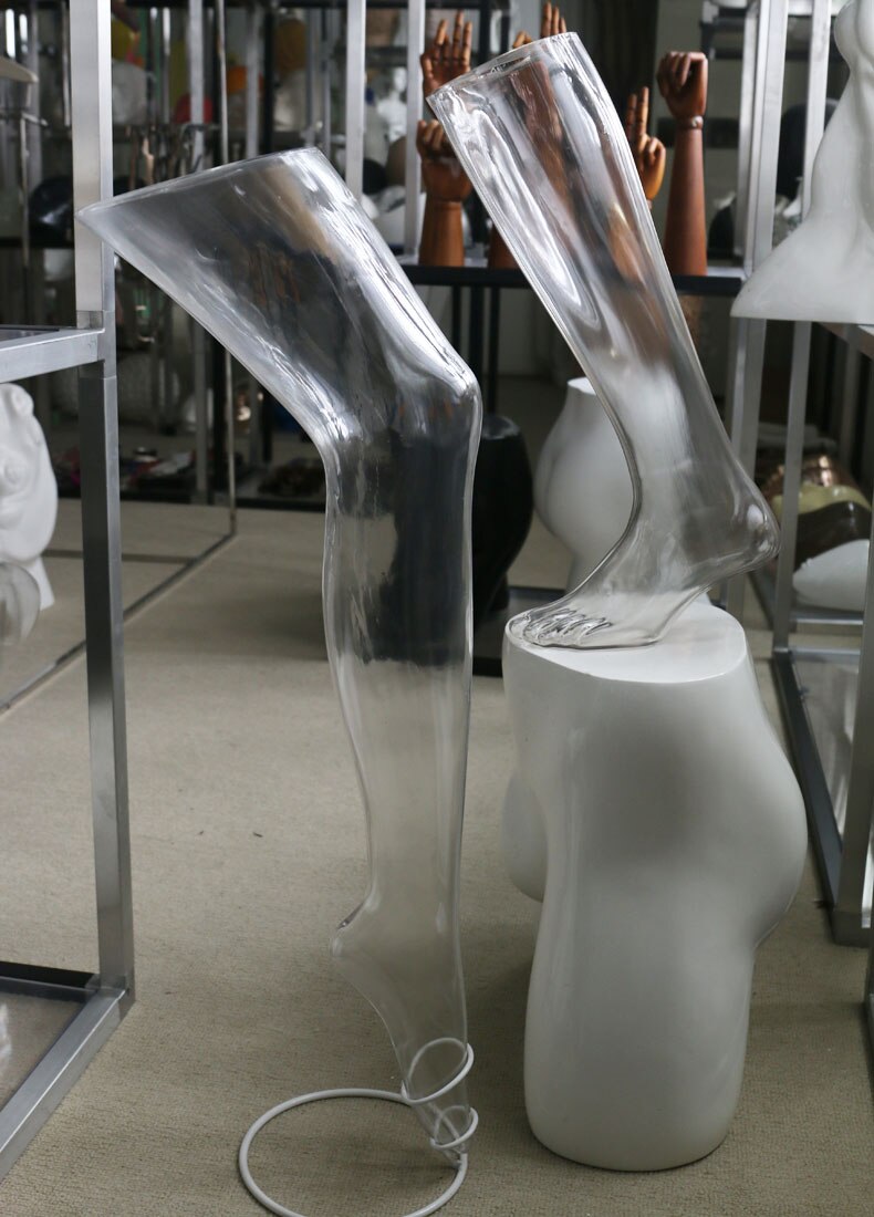 50cm Transparent legs pvc mannequin,male foot legs pants mannequin,stand for shoes socks,Technology 1pc M00665