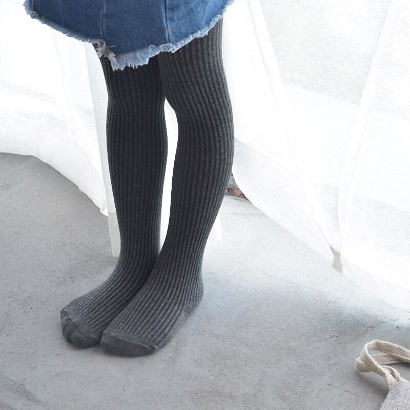 Medias acanaladas para bebé, otoño e invierno, para niña bebé, medias de algodón cálidas, Color caramelo sólido, 0 a 4 años,