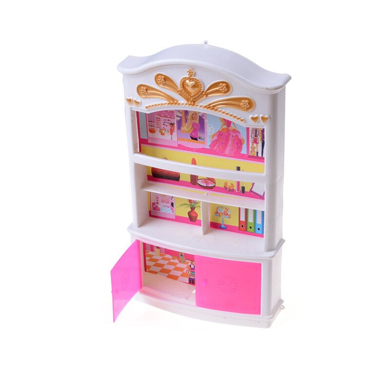 1:12 Scale Dollhouse Miniature Kitchen Furniture White Cupboards Display cabinet Children: 25.5x14.5cm