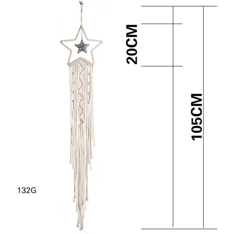 Bohemian Chic Macrame Muur Opknoping Wandtapijten Mandala Dreamcatcher Muur Decor Boho Geweven Gebreide Wandtapijten Home Decoratie: G