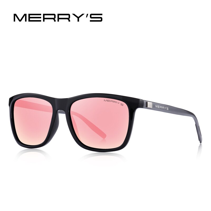 MERRYS gafas de sol de aluminio Retro Unisex polarizadas lentes Vintage gafas de sol para hombres/mujeres S8286: C09 Pink