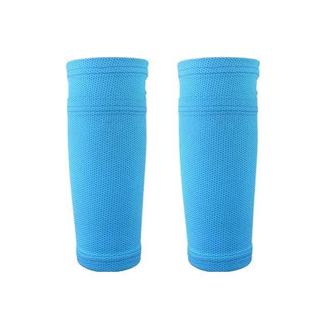 1 Pair Legwarmers Children Anti-sweat Breathable Legging Sports Football Soccer Lower Leg Warmers Protection Sleeve Cover: Blue / M