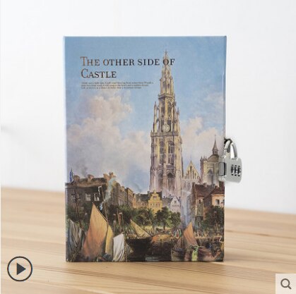 Password Retro A5 Notebook With Lock Writing Pads Lockable Notepad Binder Diary Student: 8