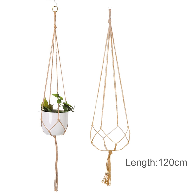 Hangende Plant Handgemaakte Macrame Plant Hanger Bloempot Plantenbak Hanger Muur Decor Binnenplaats Tuin Hangende Plantenbak Hangende Mand
