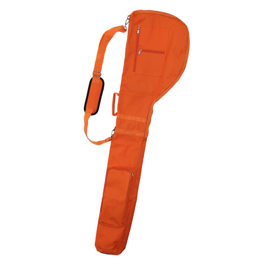 127cm golfträningspåse för träningsväska golf reseväska bärskydd golfklubbskydd med handtag och rem nylon golfväskor: Orange