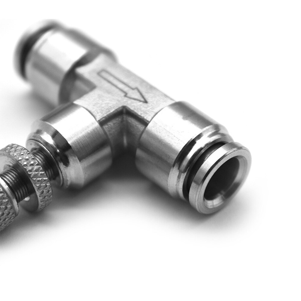 SA pneumatic connector 304 stainless steel metal air connector hose 4/6/8/10/12mm flow adjustment throttle valve quick connector