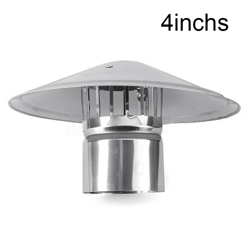 4/6/8 Inch Stove Pipe Chimney Cap Fireplaces Rain Hat Smokeware Zinc Alloy Mushroom-shaped: 4inchs