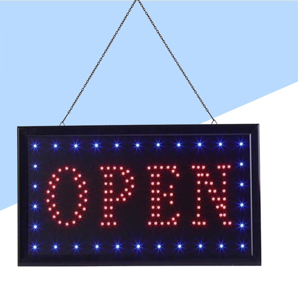 1pc LED Open Sign High Visibility Practical Electric Display Sign LED Sign Board Advertising Board for Wall Shop Window