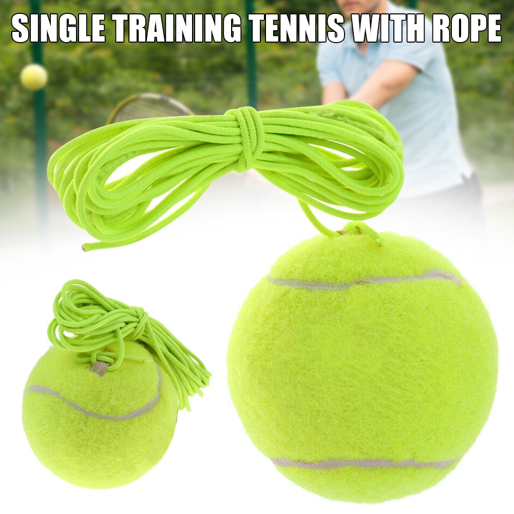 Tennistræner tennisboldtræning enkelt selvstuderende træningsrebound-værktøj med elastisk reb, tennisboldtræningsbolde