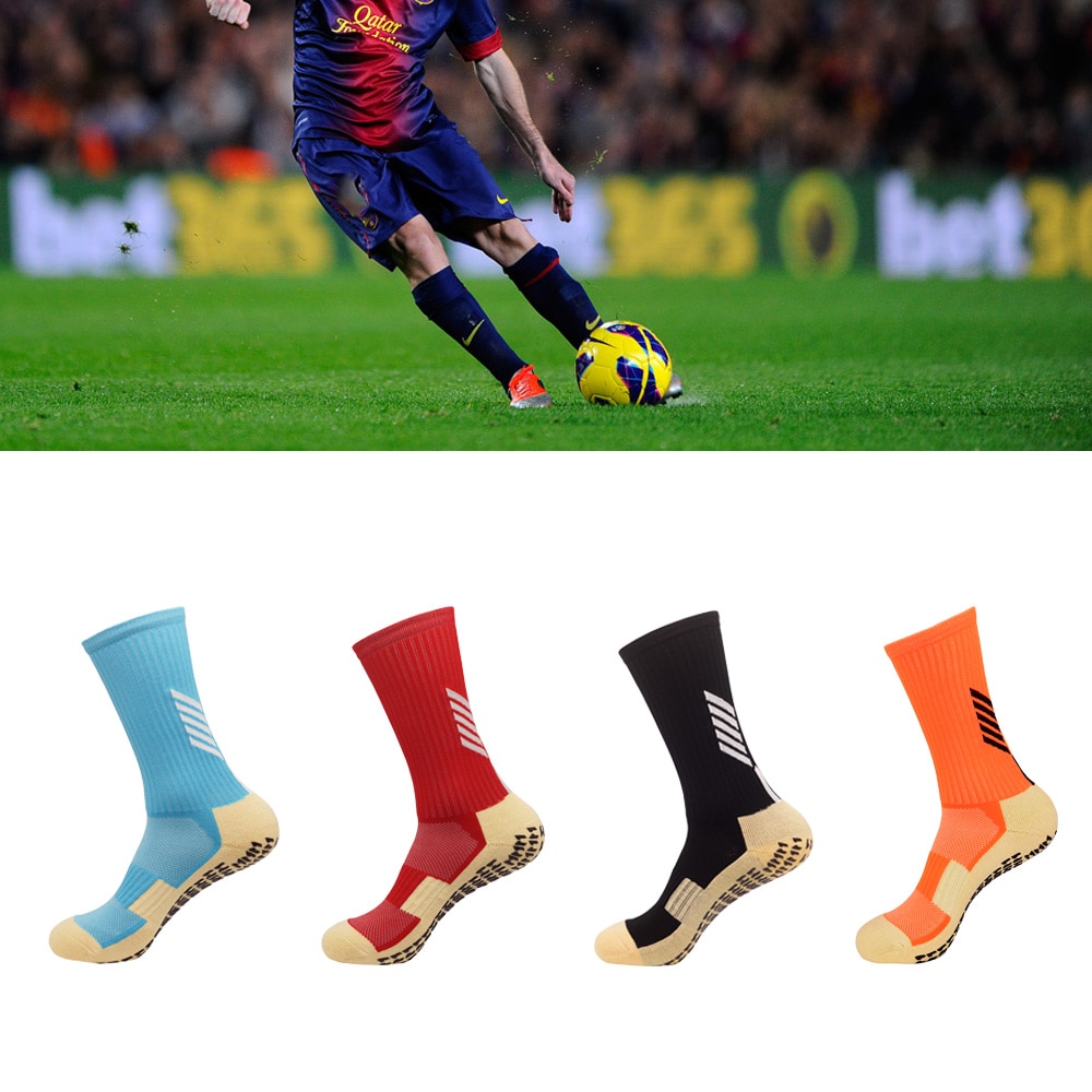 Nuovi calzini da calcio calzini da calcio antiscivolo calzini calzini sportivi da uomo calcetine di cotone di buona qualità dello stesso tipo del Trusox 9 colori