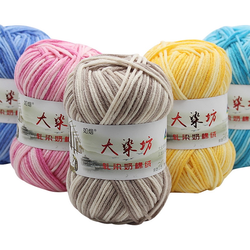 Mælk sød blød bomuld baby strikke uld garn tykt garn fiber fløjls garn hånd strikke uld hækle garn til gør-det-selv sweater