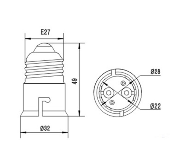 E27 to b22, b22 to e27 lys fatning adapter 250 v 2a pbt hus ce rohs led lampe sokkel holder fatning konverter
