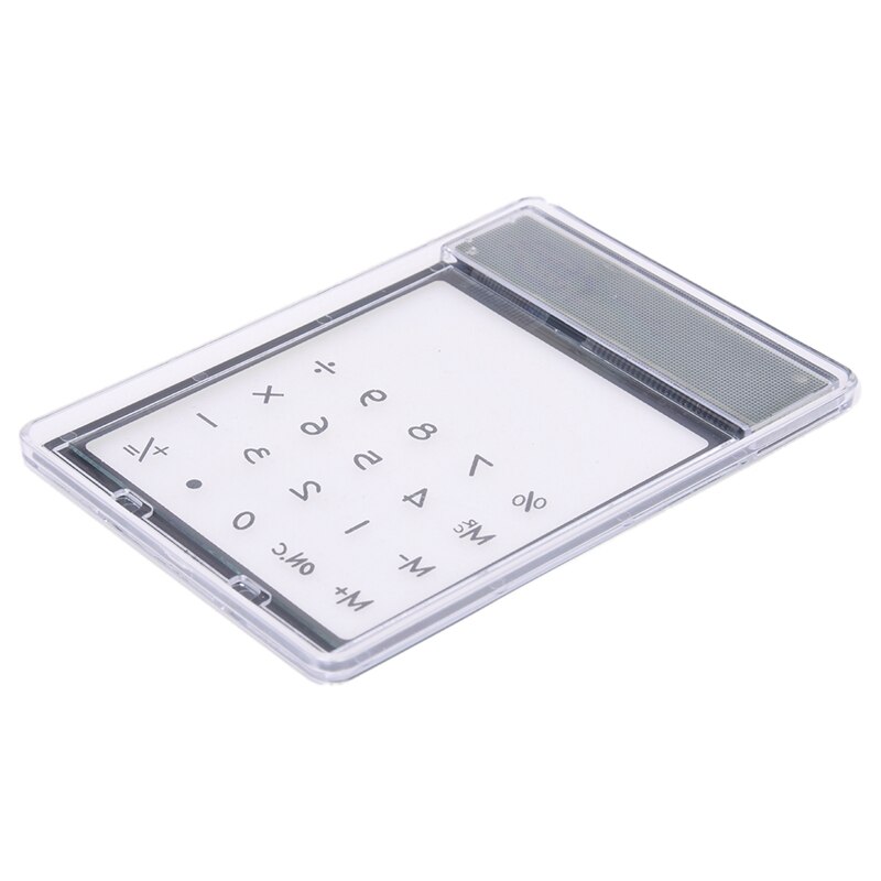 Desk Solar Transparent Touch Calculator Black 8 figures
