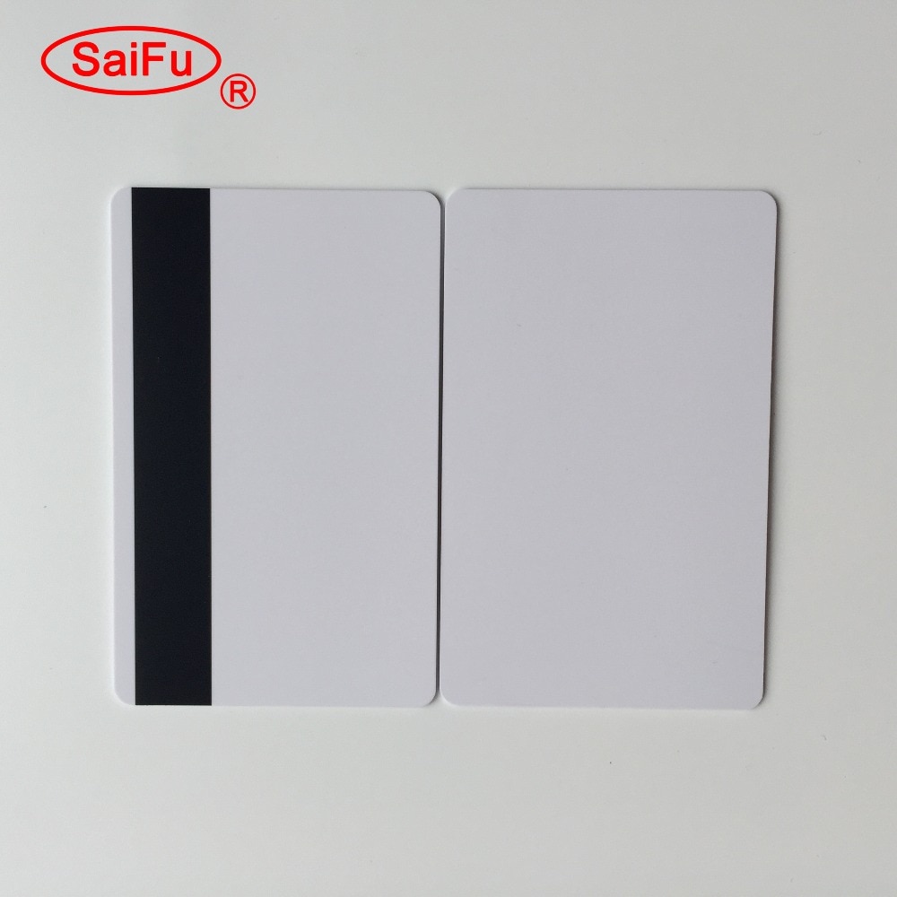 50X/lot Blank Inkjet PVC Card met 1/2 ''HiCo 3-Track Magneetstrip voor toegangscontrole deur key systeem beide zijden printable