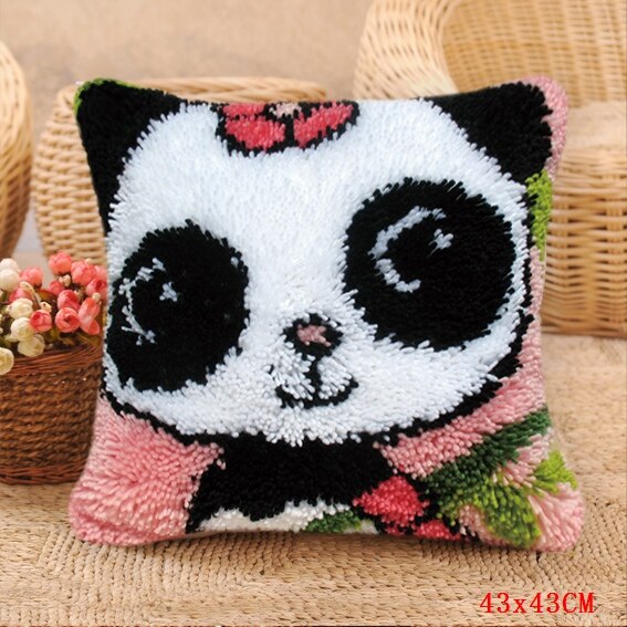 Loquet crochet tapis Kits mignon licorne loquet crochet Animal Foamiran tapis broderie oreiller coussin bouton paquet kussen knooppakket: ABZ164