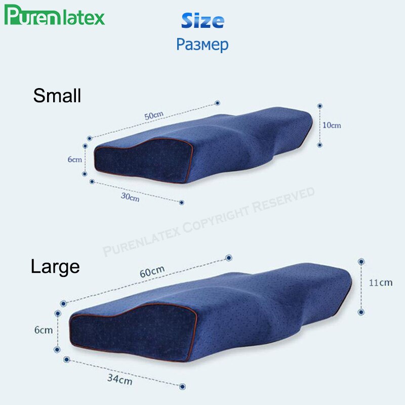 Purenlatex Memory Foam Bescherm Cervicale Kussen Orthopedische Volwassen Oude Mensen Hals Ondersteuning Contour Massage Bed Voor Slapen Student