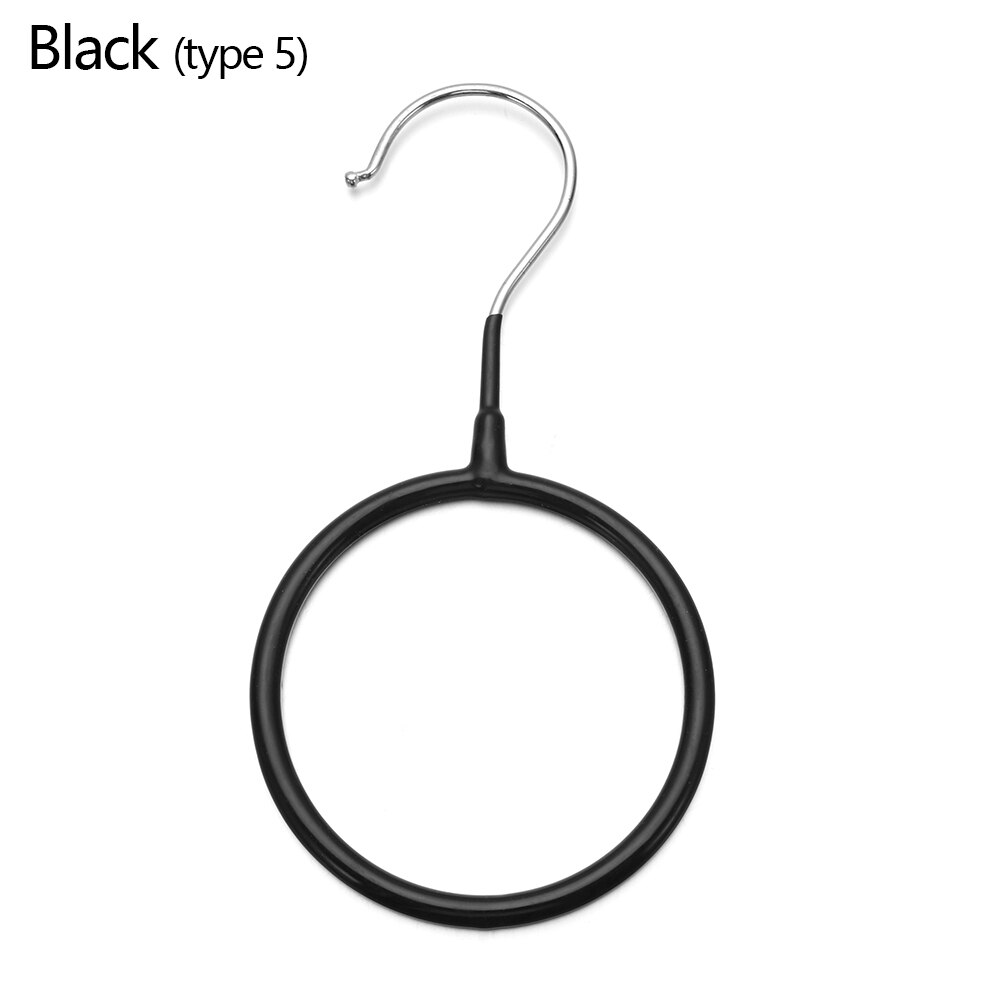 Circle Shape Shawl Scarf Hanger Multifunctional Coat Belt Tie Clothes Display Shelf Space Saving Organizer Plastic Storage Holde: type 5 black