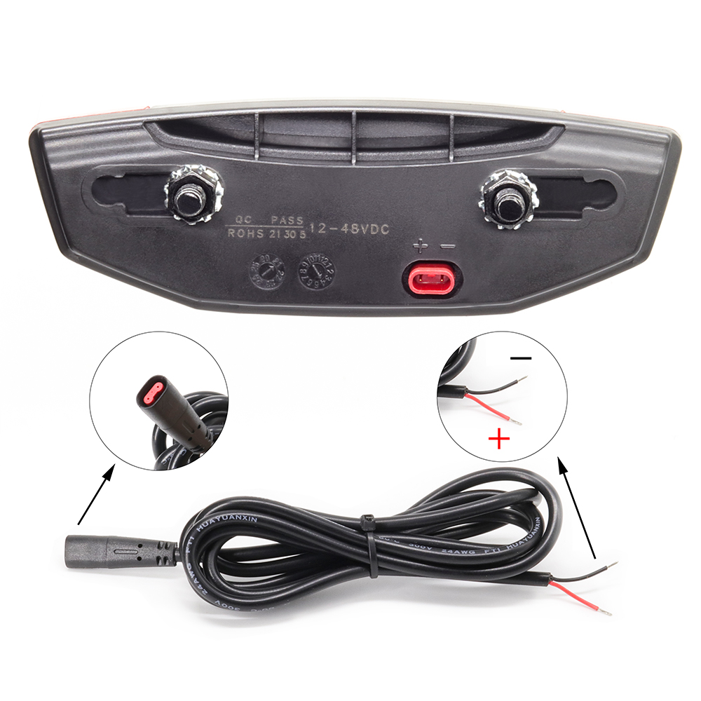 E-bike COB LED Rear Light 12V 24V 36V 48V Electric Bicycle Tail Light E-scooter Night Safety Warning Rear Lamp Red Rack Light