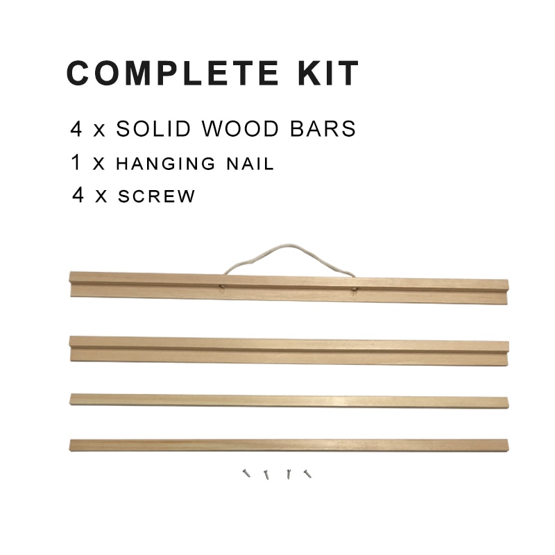 Natural Pine Solid Wood Photo Frame Pictures Posters Hanger Frames for Canvas Prints Painting Framework Wall Art Home Decoration