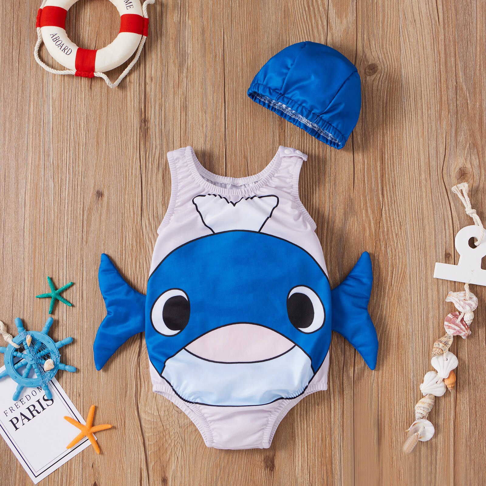Maillot de bain en forme de baleine pour petites filles de 1 à 5 ans, ensemble une pièce avec chapeau et dessin animé, vêtements de plage, 2 pièces