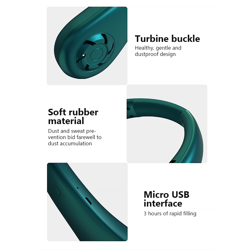 Draagbare nekventilator MINI elektrische ventilator Stille nekband Draagbare koelventilator USB Oplaadbare bladloze mobiele airconditioner