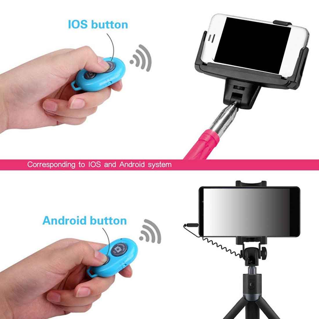 Camera Bluetooth Remote Controller photo shutter Release For iphone 6 6s 7 Selfie stick for samsung s8 for Android