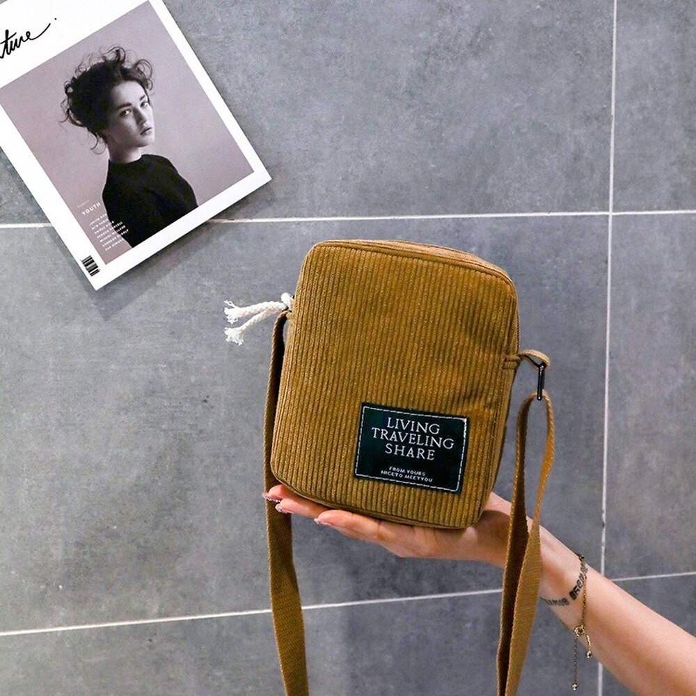 Moda feminina crossbody saco do mensageiro sacos de ombro senhoras bolsa casual para mulher 2020 bolsas veludo marrom