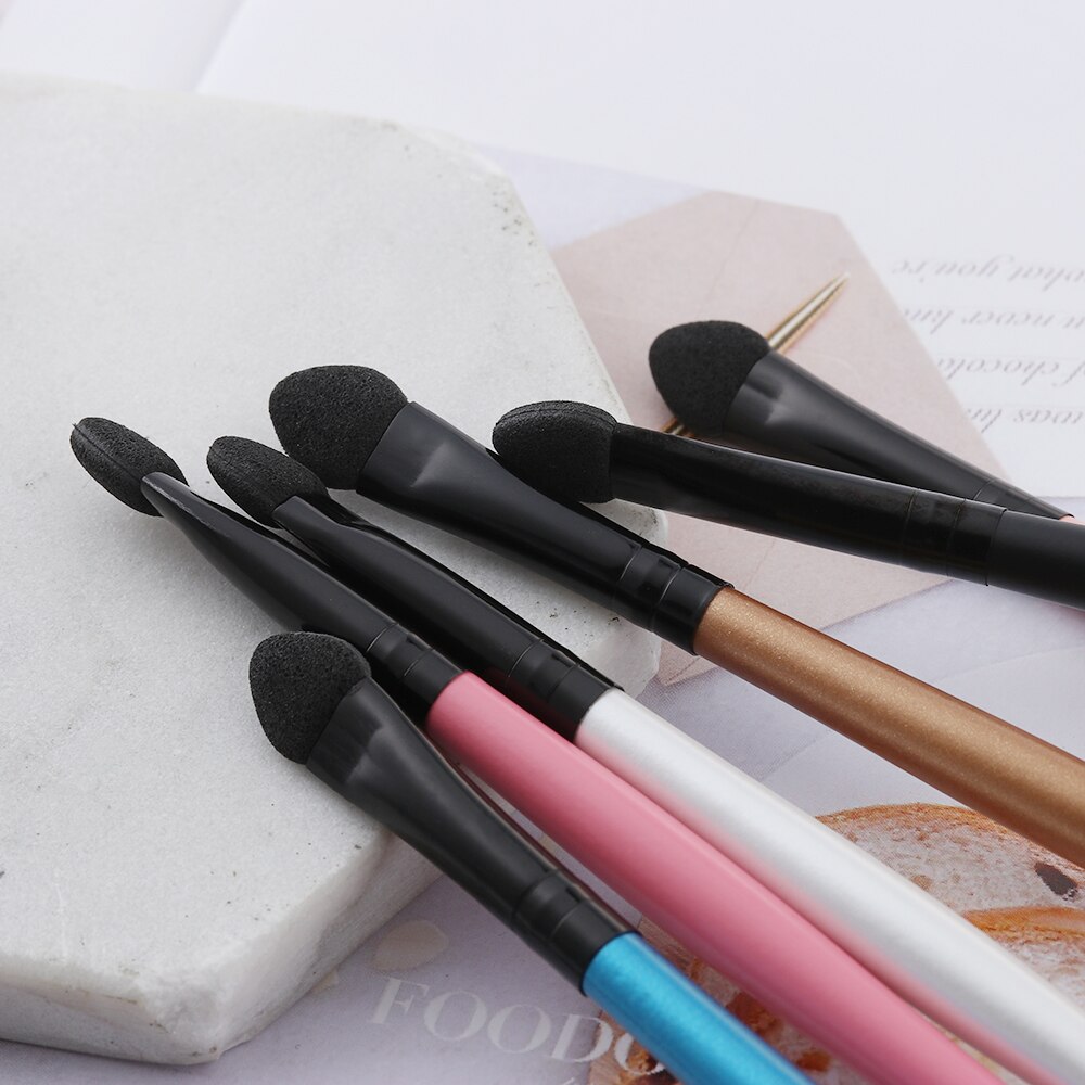 Pinceau à Long manche pour fard à paupières, éponge professionnelle, bâton à sourcils, applicateur de fard à paupières Portable, Eyeliner, outils de maquillage cosmétique, 2 pièces
