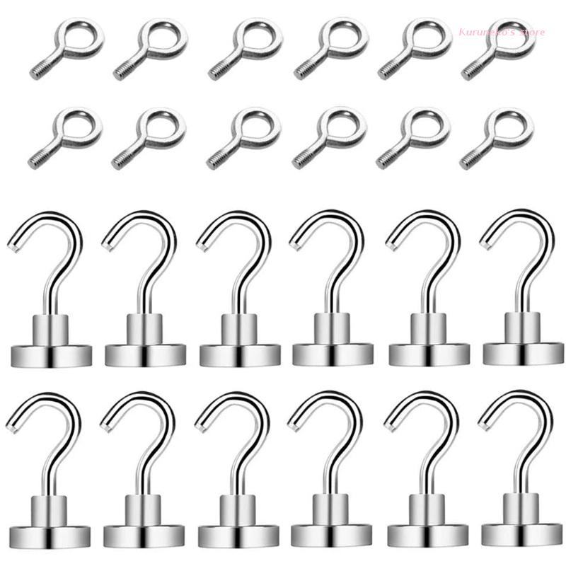 Magnetische Haken Magnetische Ring Haken Pack Van 24 Geen Boren Magneten Met Haken Magnetische Haak Voor Keuken Badkamer Garage