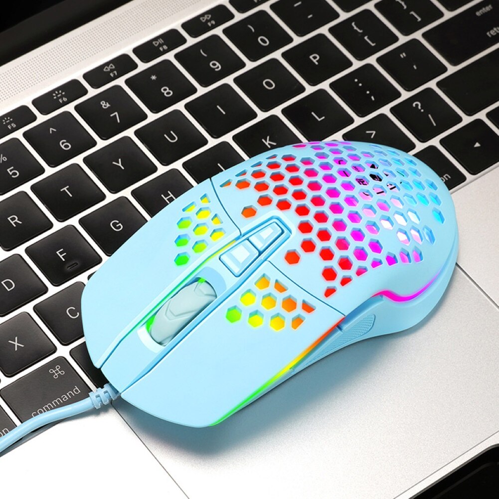 V9 Ergonomische 4000DPI USB Maus Verdrahtete Hohl-aus RGB Kühle Bienenwabe regenbogen Druck Licht Spielen Maus Mäbenutzen für PC
